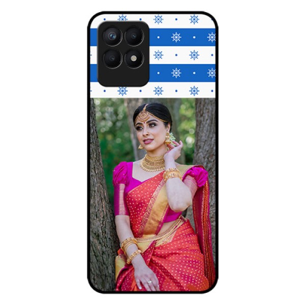 Realme Narzo 50 Photo Printing on Glass Case - Snow Pattern Design
