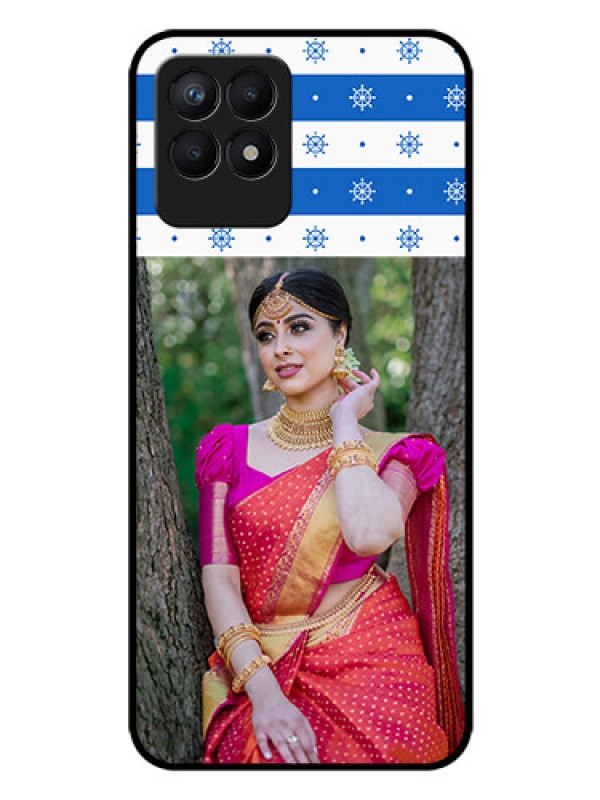 Custom Realme Narzo 50 Photo Printing on Glass Case - Snow Pattern Design