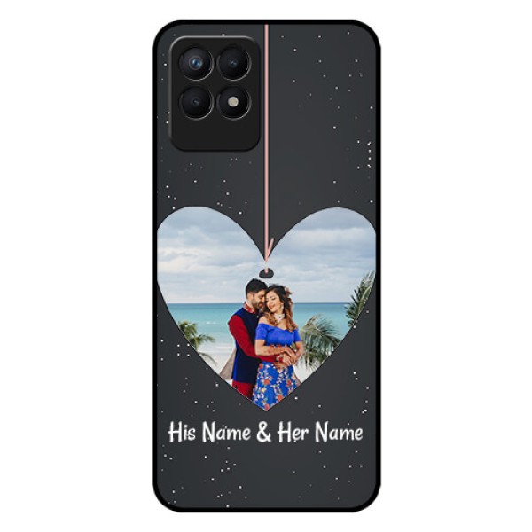 Realme Narzo 50 Custom Glass Phone Case - Hanging Heart Design