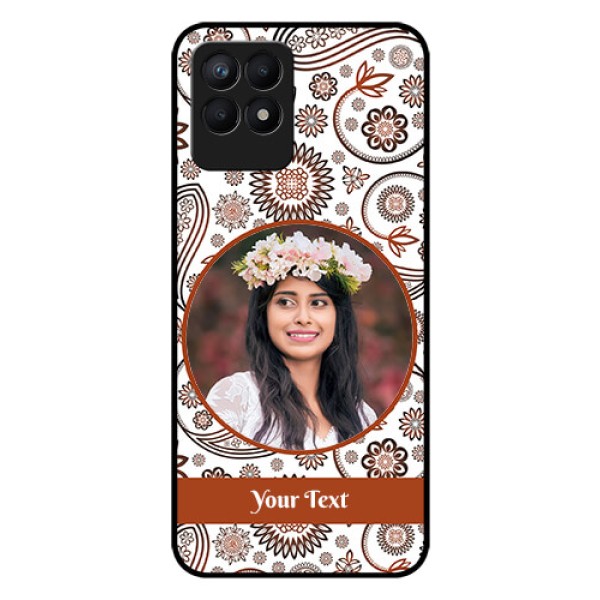 Realme Narzo 50 Custom Glass Mobile Case - Abstract Flower Design