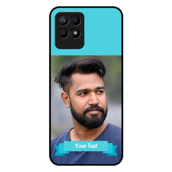 Realme Narzo 50 Personalized Glass Phone Case - Simple Blue Color Design Realme Narzo 50 Personalized Glass Phone Case - Simple Blue Color Design
