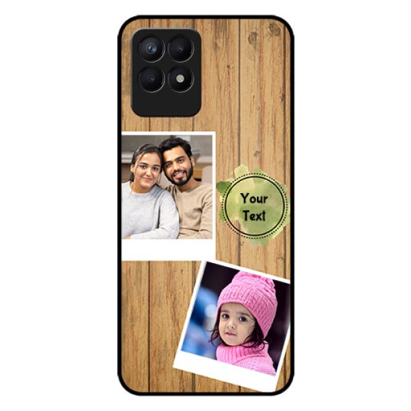 Realme Narzo 50 Custom Glass Phone Case - Wooden Texture Design