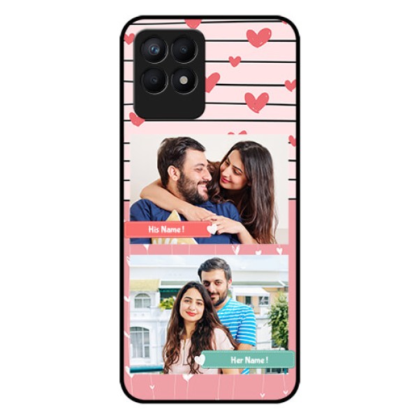 Realme Narzo 50 Custom Glass Mobile Case - Photo with Heart Design Realme Narzo 50 Custom Glass Mobile Case - Photo with Heart Design