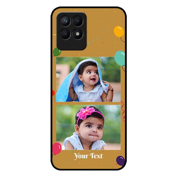 Realme Narzo 50 Personalized Glass Phone Case - Image Holder with Birthday Celebrations Design