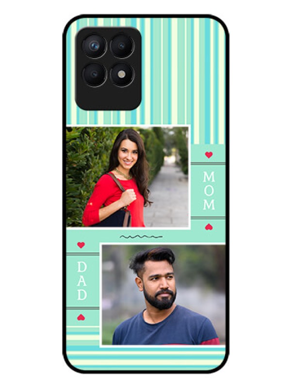 Custom Realme Narzo 50 Custom Glass Phone Case - Mom & Dad Pic Design