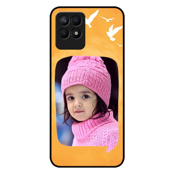 Realme Narzo 50 Personalized Glass Phone Case - Water Color Design with Bird Icons Realme Narzo 50 Personalized Glass Phone Case - Water Color Design with Bird Icons