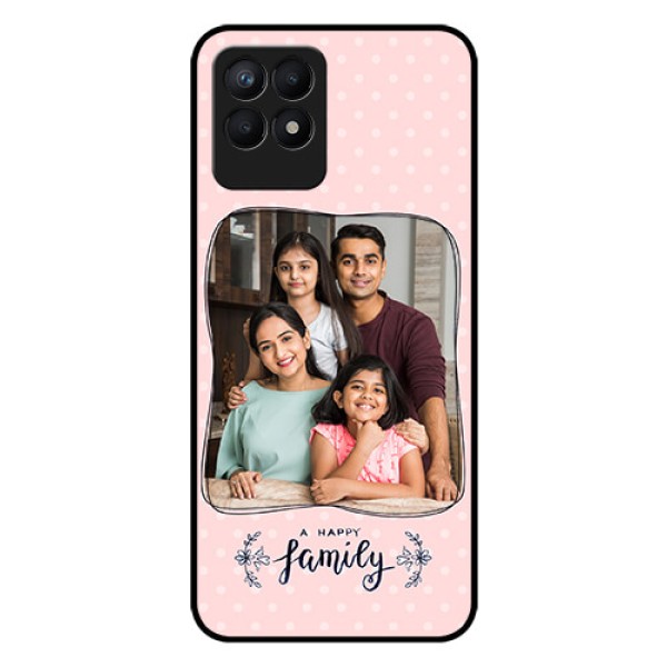Realme Narzo 50 Custom Glass Phone Case - Family with Dots Design