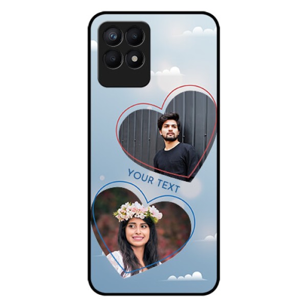 Realme Narzo 50 Custom Glass Mobile Case - Blue Color Couple Design Realme Narzo 50 Custom Glass Mobile Case - Blue Color Couple Design