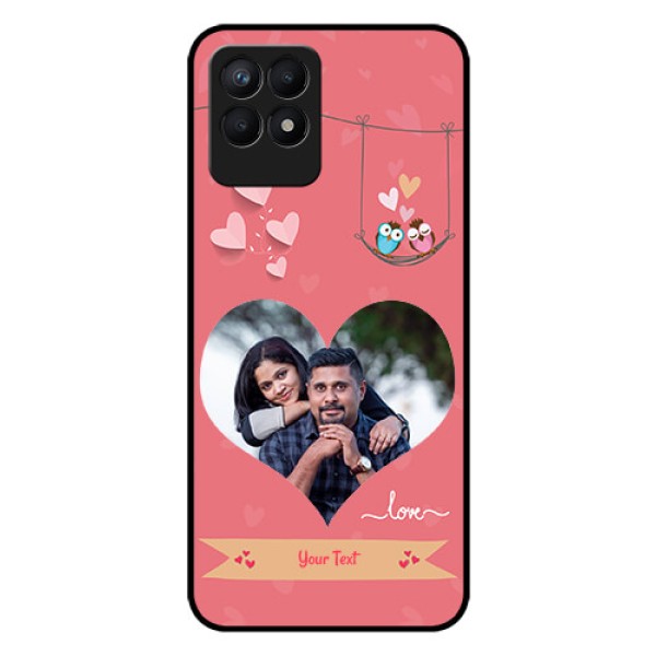 Realme Narzo 50 Personalized Glass Phone Case - Peach Color Love Design Realme Narzo 50 Personalized Glass Phone Case - Peach Color Love Design
