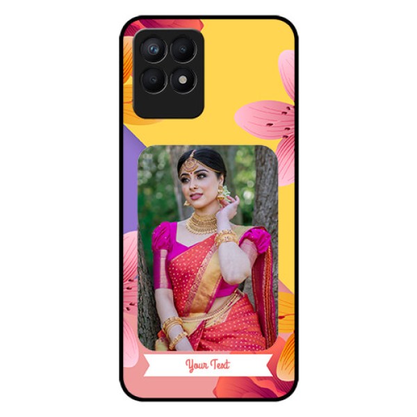 Realme Narzo 50 Custom Glass Mobile Case - 3 Image With Vintage Floral Design Realme Narzo 50 Custom Glass Mobile Case - 3 Image With Vintage Floral Design