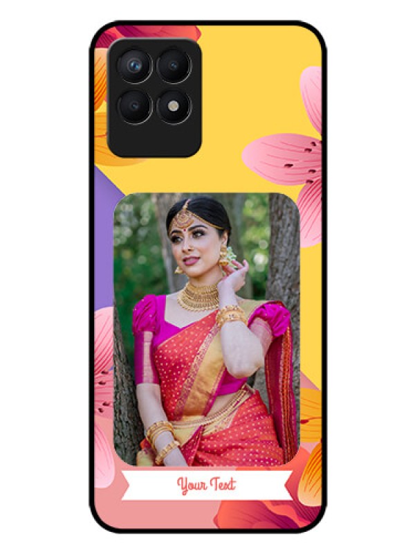 Custom Realme Narzo 50 Custom Glass Mobile Case - 3 Image With Vintage Floral Design