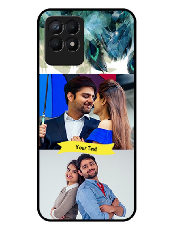 Custom Realme Narzo 50 Personalized Glass Phone Case - Image with Boho Peacock Feather Design