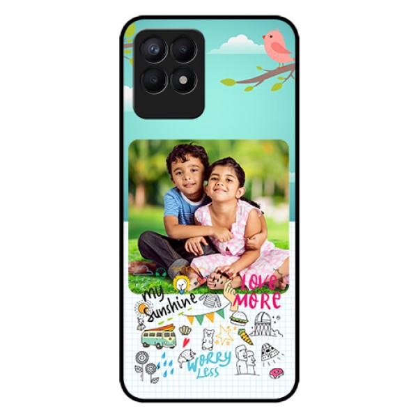 Realme Narzo 50 Photo Printing on Glass Case - Doodle love Design