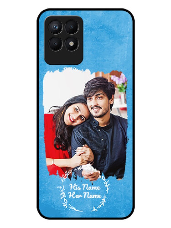 Custom Narzo 50 Custom Glass Phone Case - Blue Color Vintage Design