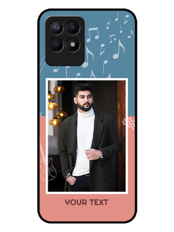 Custom Realme Narzo 50 Photo Printing on Glass Case - with Color Musical Note Design