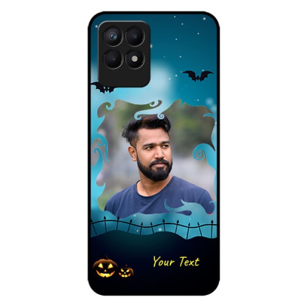 Realme Narzo 50 Custom Glass Phone Case - Halloween frame design
