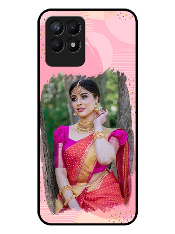 Custom Realme Narzo 50 Personalized Glass Phone Case - Gold Glitter Splash Design