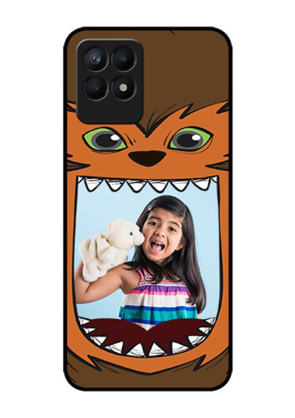 Realme Narzo 50 Photo Printing on Glass Case - Owl Monster Back Case Design
