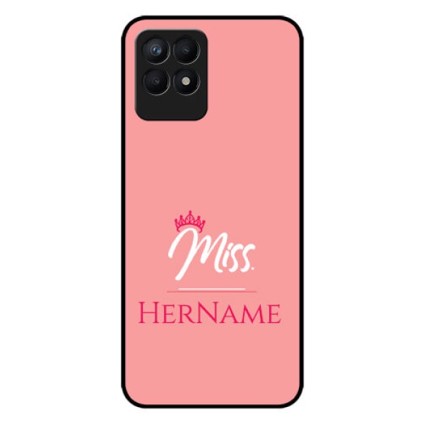 Realme Narzo 50 Custom Glass Phone Case Mrs with Name