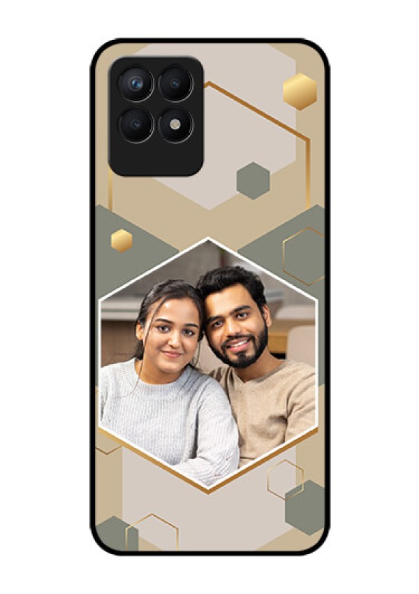 Narzo 50 Photo Printing on Glass Case - Stylish Hexagon Pattern Design