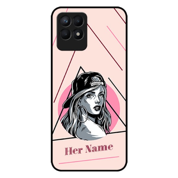Narzo 50 Personalized Glass Phone Case - Rockstar Girl Design