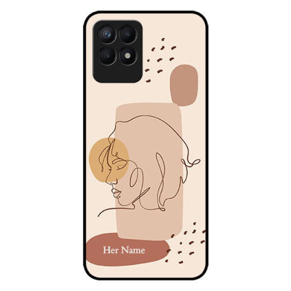 Narzo 50 Photo Printing on Glass Case - Calm Woman line art Design Narzo 50 Photo Printing on Glass Case - Calm Woman line art Design