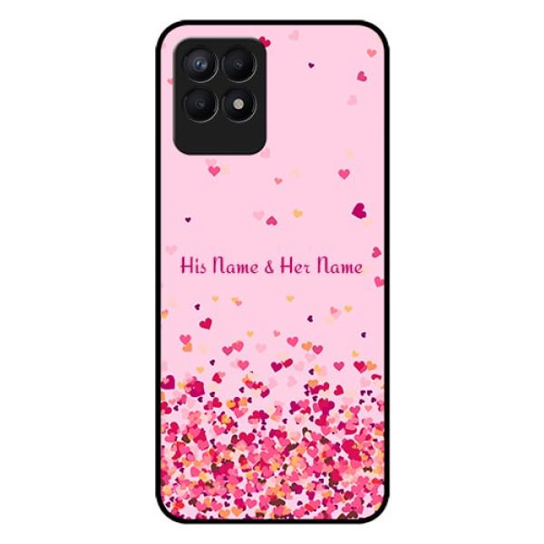 Narzo 50 Photo Printing on Glass Case - Floating Hearts Design Narzo 50 Photo Printing on Glass Case - Floating Hearts Design