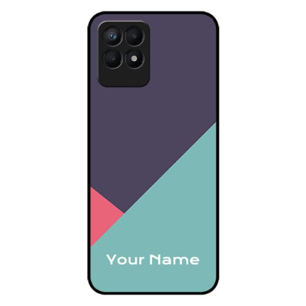 Narzo 50 Custom Glass Mobile Case - Tri Color abstract Design