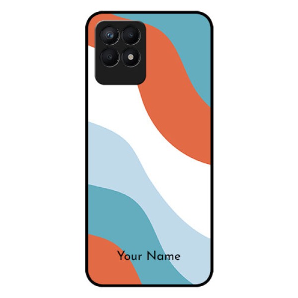 Narzo 50 Custom Glass Mobile Case - coloured Waves Design