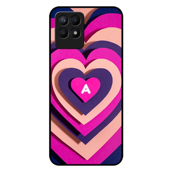 Narzo 50 Custom Glass Mobile Case - Cute Heart Pattern Design