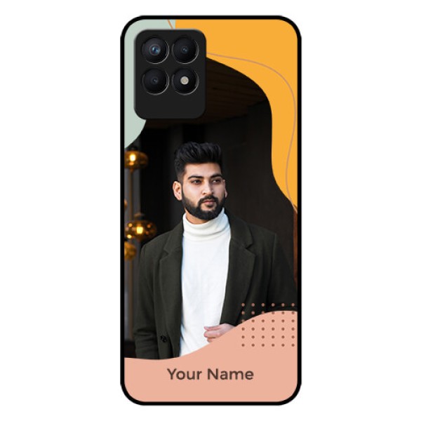 Narzo 50 Personalized Glass Phone Case - Tri-coloured overlay design Narzo 50 Personalized Glass Phone Case - Tri-coloured overlay design