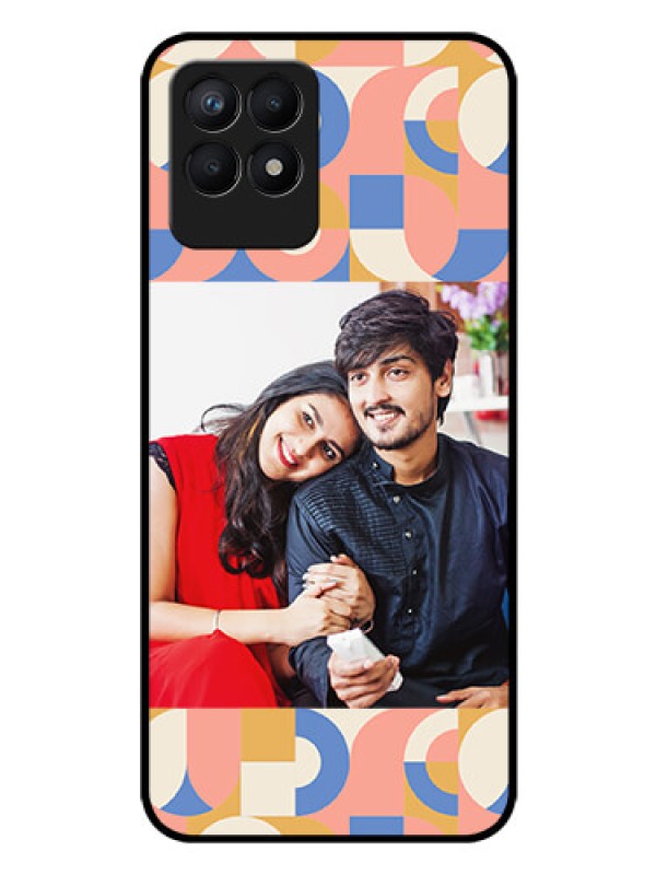 Custom Narzo 50 Photo Printing on Glass Case - Semi-circle Maze Pattern Design