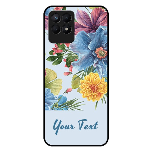 Narzo 50 Custom Glass Mobile Case - Stunning Watercolored Flowers Painting Design