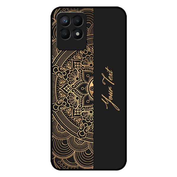 Narzo 50 Photo Printing on Glass Case - Mandala art with custom text Design