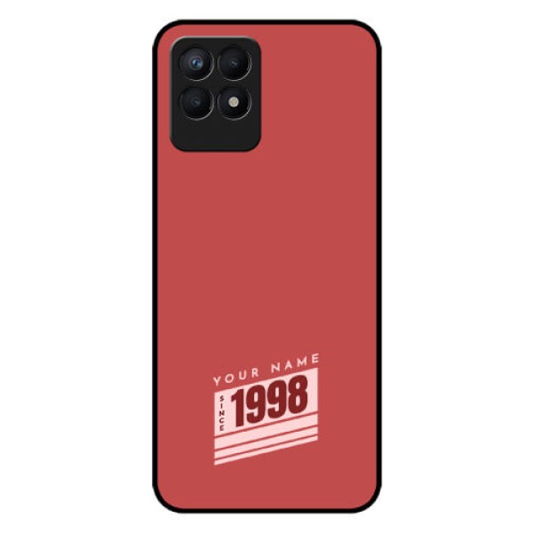 Narzo 50 Custom Glass Phone Case - Red custom year of birth Design Narzo 50 Custom Glass Phone Case - Red custom year of birth Design