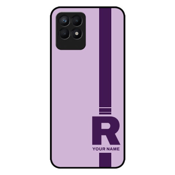 Narzo 50 Photo Printing on Glass Case - Simple dual tone stripe with name Design Narzo 50 Photo Printing on Glass Case - Simple dual tone stripe with name Design