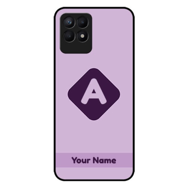 Narzo 50 Custom Glass Mobile Case - Custom Letter in curved badge Design Narzo 50 Custom Glass Mobile Case - Custom Letter in curved badge Design