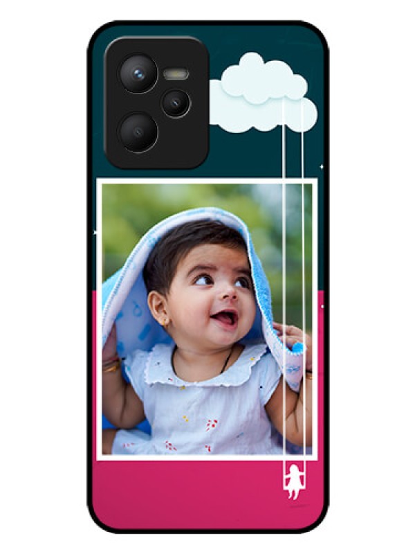 Custom Narzo 50A Prime Custom Glass Phone Case - Cute Girl with Cloud Design