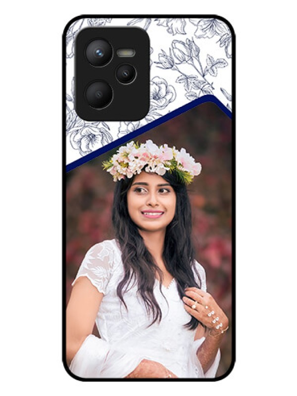 Custom Narzo 50A Prime Personalized Glass Phone Case - Premium Floral Design