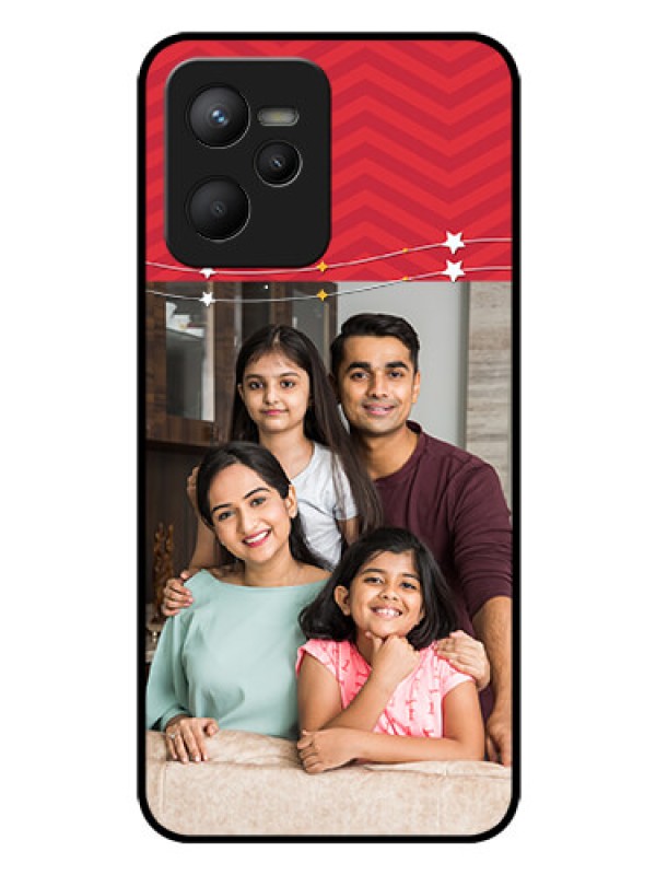 Custom Narzo 50A Prime Personalized Glass Phone Case - Happy Family Design