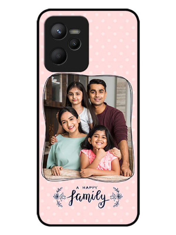 Custom Narzo 50A Prime Custom Glass Phone Case - Family with Dots Design