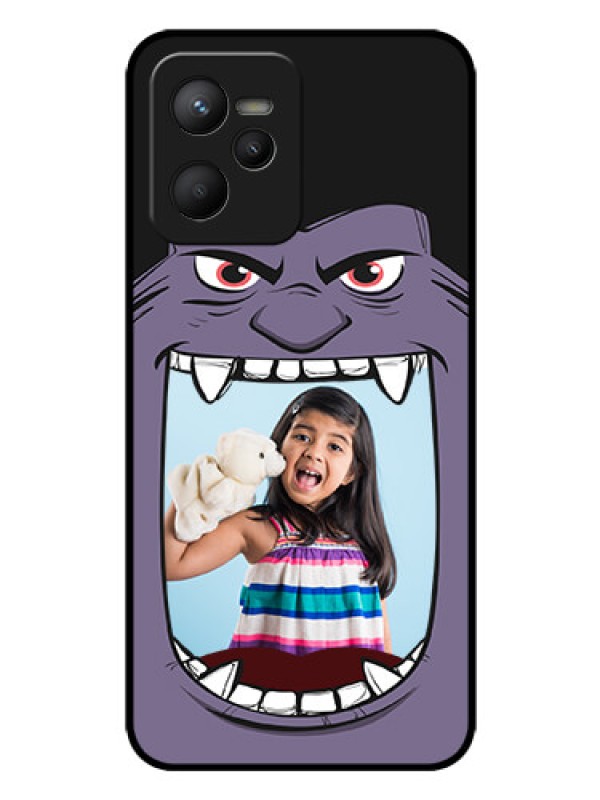Custom Narzo 50A Prime Custom Glass Phone Case - Angry Monster Design