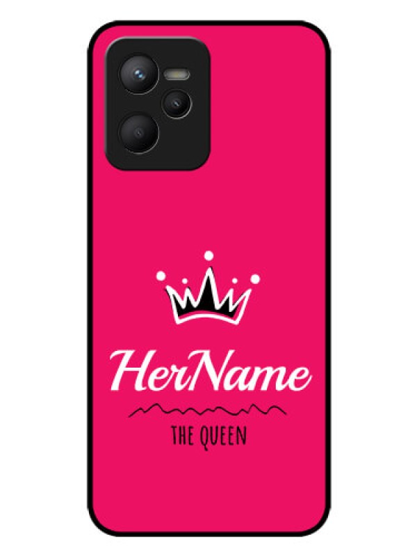 Custom Narzo 50A Prime Glass Phone Case Queen with Name