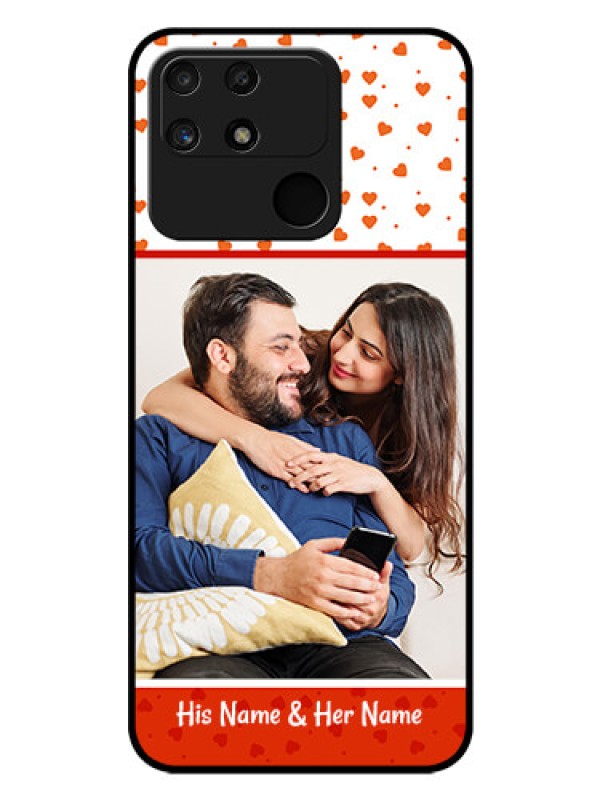 Custom Realme Narzo 50A Custom Glass Phone Case - Orange Love Symbol Design