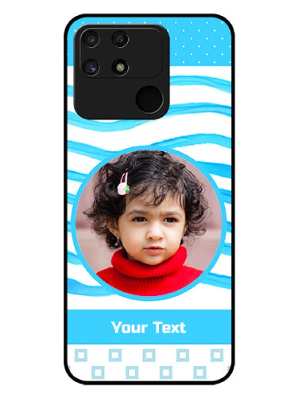 Custom Realme Narzo 50A Custom Glass Phone Case - Simple Blue Case Design