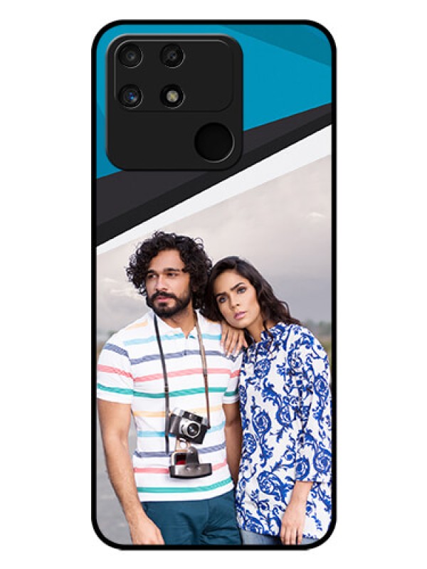 Custom Realme Narzo 50A Photo Printing on Glass Case - Simple Pattern Photo Upload Design