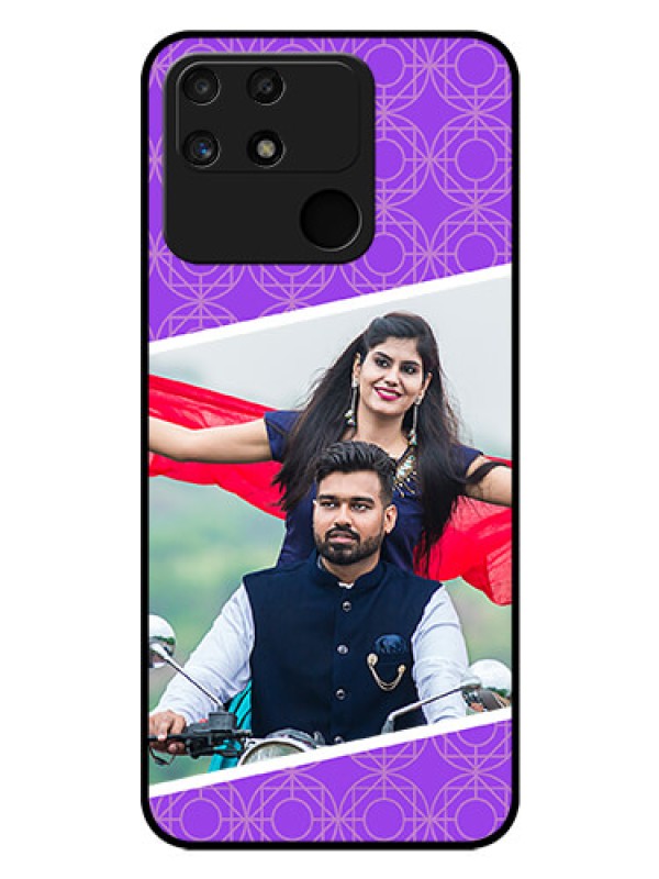 Custom Realme Narzo 50A Custom Glass Phone Case - Violet Pattern Design