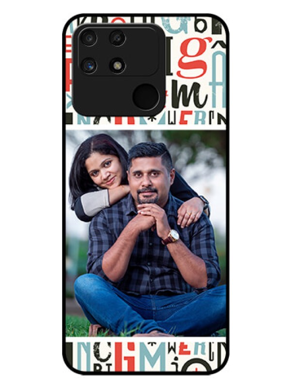 Custom Realme Narzo 50A Personalized Glass Phone Case - Alphabet Design