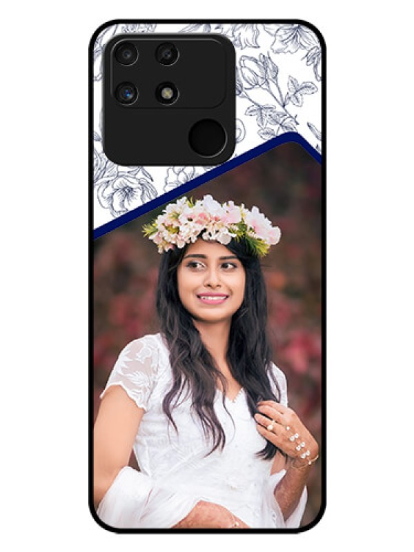 Custom Realme Narzo 50A Personalized Glass Phone Case - Premium Floral Design