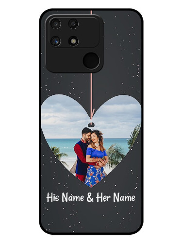 Custom Realme Narzo 50A Custom Glass Phone Case - Hanging Heart Design